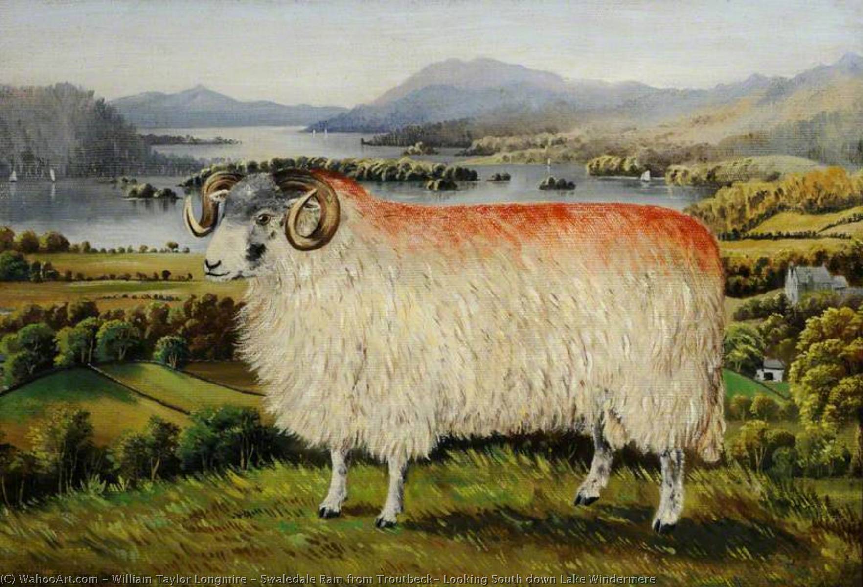 Swaledale Ram From Troutbeck, Looking South Down Lake Windermere — William Taylor Longmire