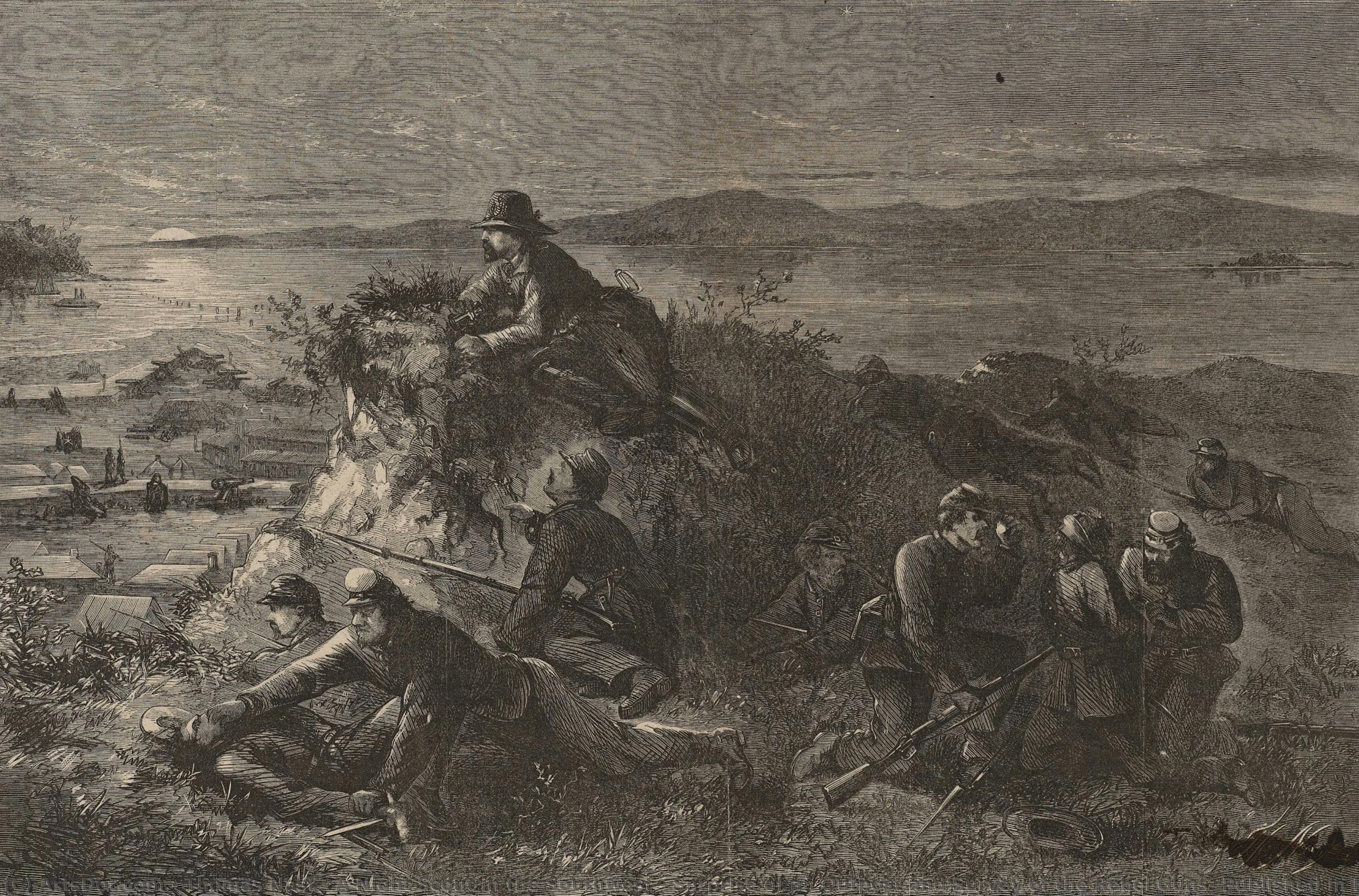 A Night Scout In The Southwest — Surprise Of An Outpost And Survey Of The Rebel Guns, Published In Harper — Thomas Nast