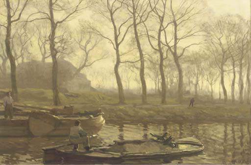 Barges On The Kanaal At Scheveningen — Willem Bastiaan Tholen
