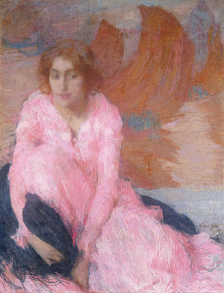 The Pink Dress; La Robe Rose — Edmond-françois Aman-jean