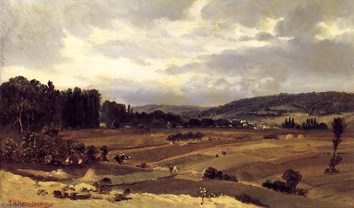 Lanscape With Farmland — Théodore Rousseau (pierre Etienne Théodore Rousseau)