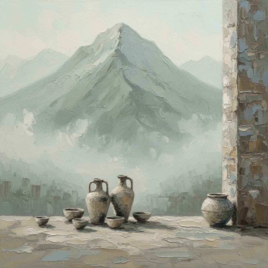 Silent Monoliths Amidst The Muted Echoes Of An Atmospheric Mountain Mist — Christian Noiret