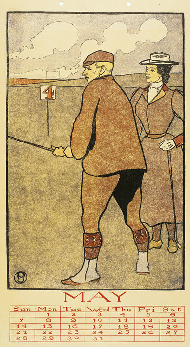 'may (golf Calendar)', (45 X 24 Cm) (1899) — Edward Penfield