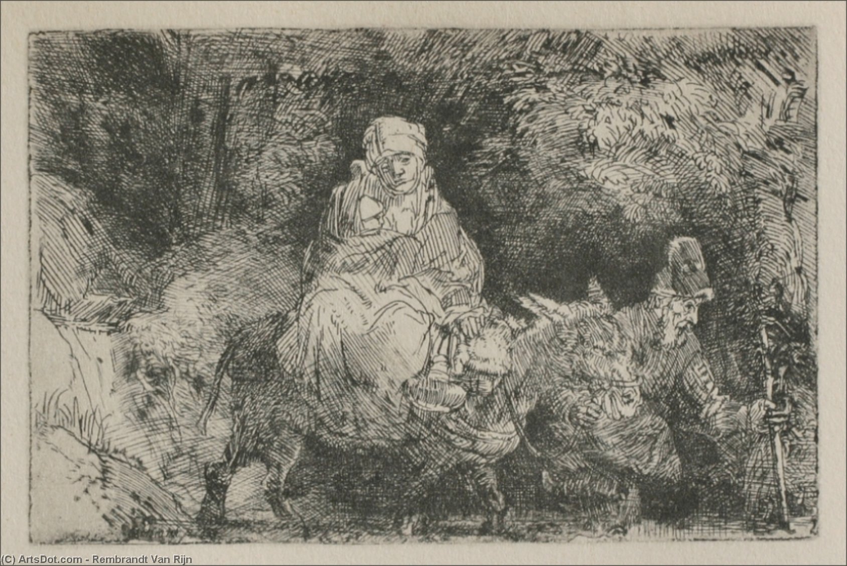 Jesus And His Parents Returning From Jerusalem — Rembrandt Van Rijn