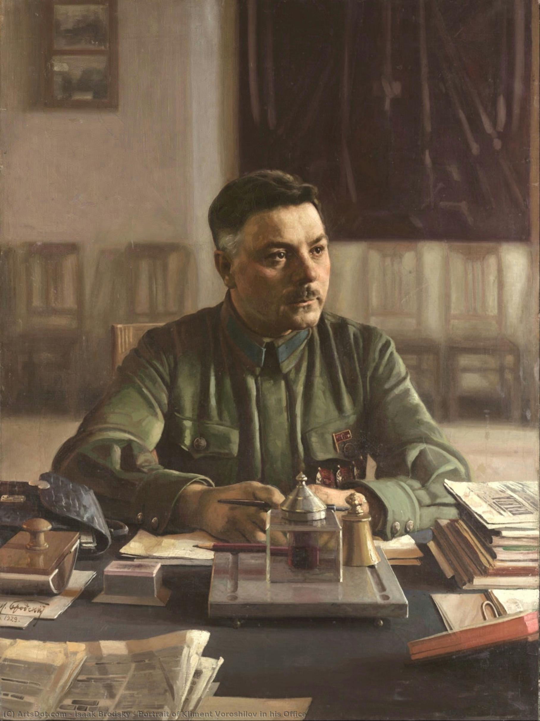 Portrait Of Kliment Voroshilov In His Office — Isaak Brodsky