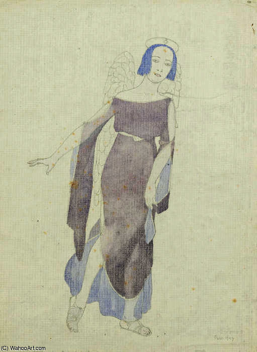 A Costume Design For Tamara Pavlovna Karsavina - Angel — Konstantin Andreevic Somov