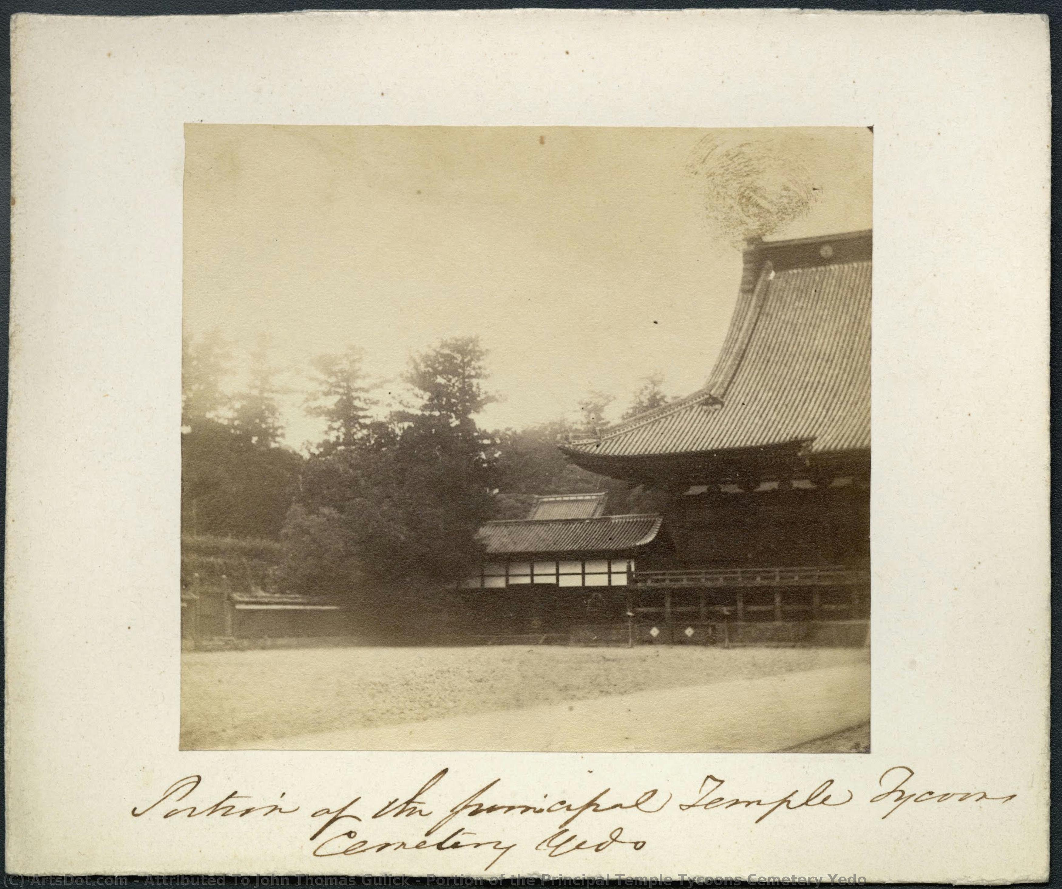 Portion Of The Principal Temple Tycoons Cemetery Yedo — Attributed To John Thomas Gulick