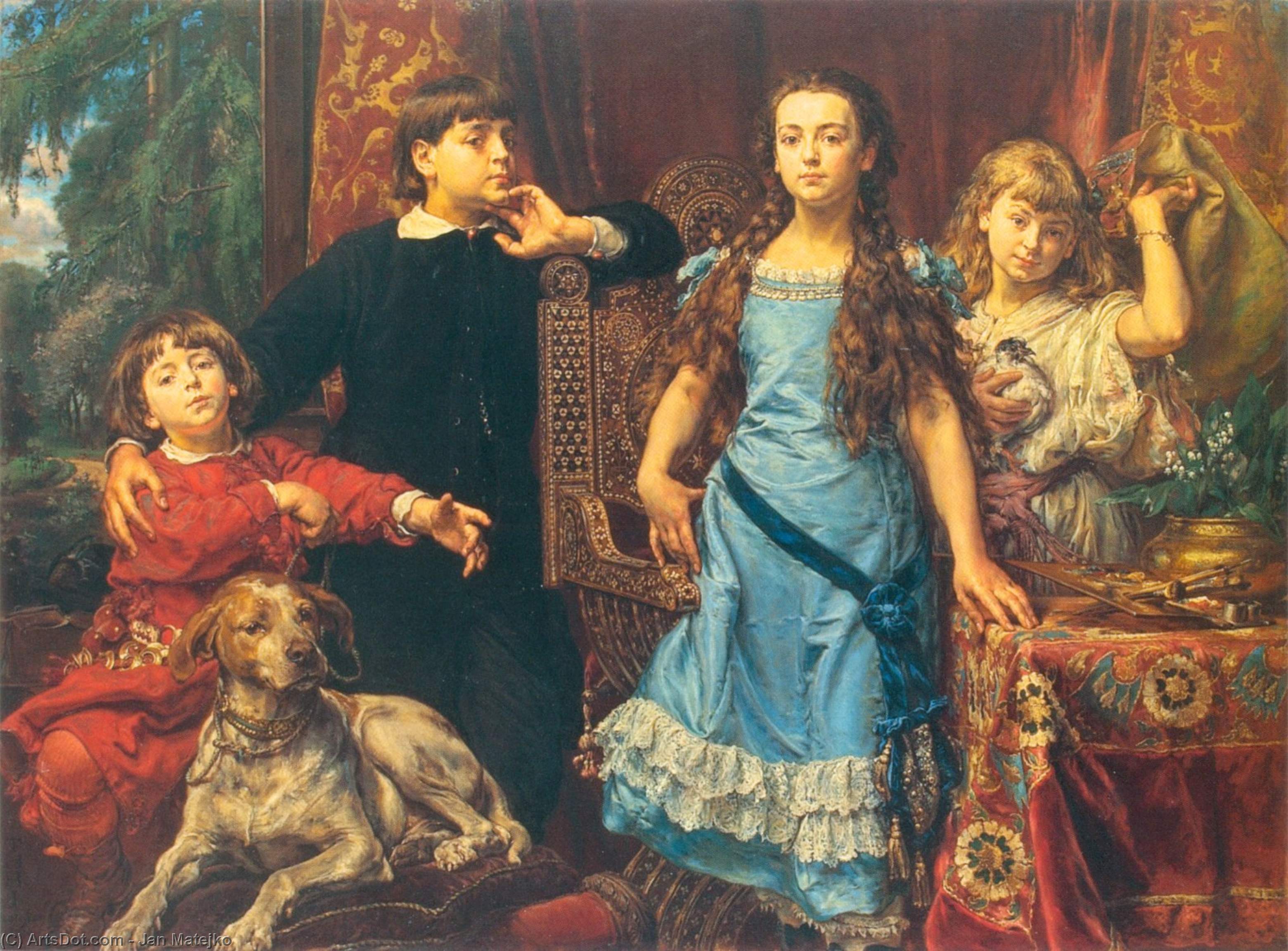 Portrait Of The Artist`s Four Children — Jan Matejko