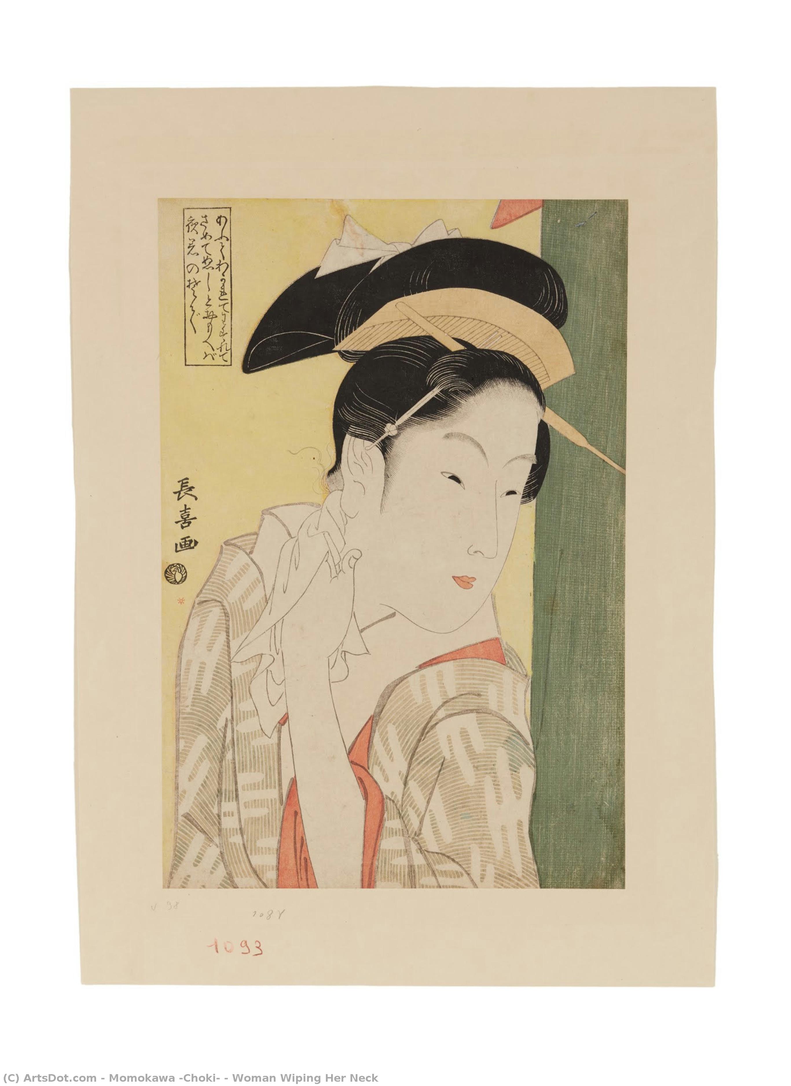 Woman Wiping Her Neck — Momokawa Chōki