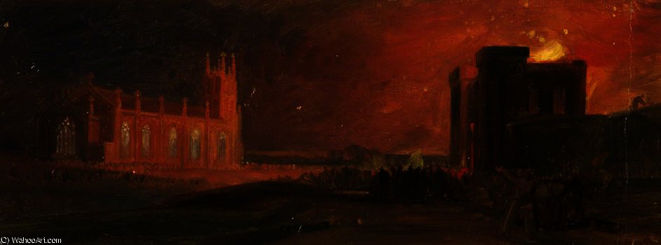 Bristol Riots - The Gaol Burning, And St Paul's, Bedminster — William James Müller