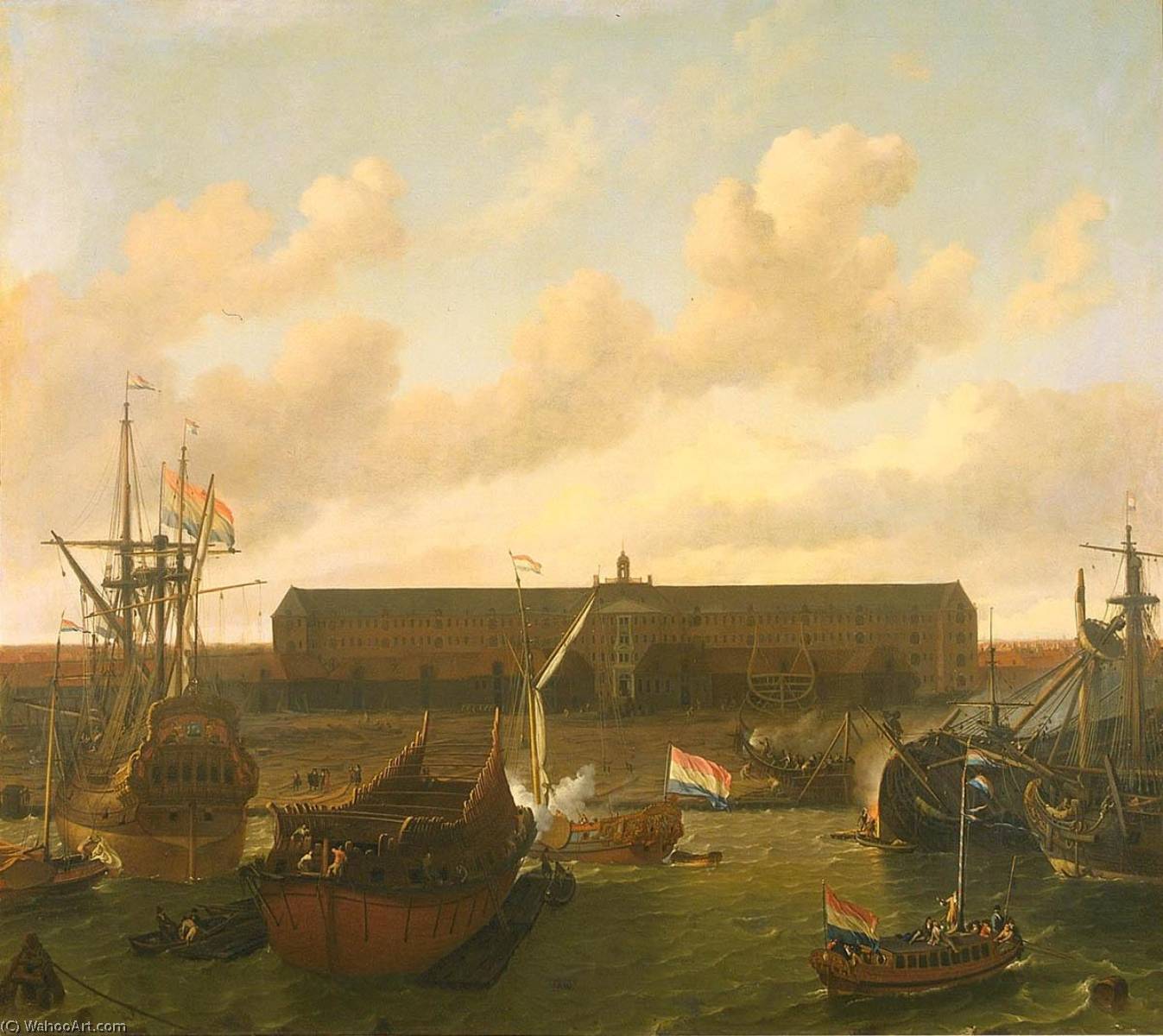 The Dock Of The Dutch East India Company At Amsterdam — Ludolf Backhuysen I