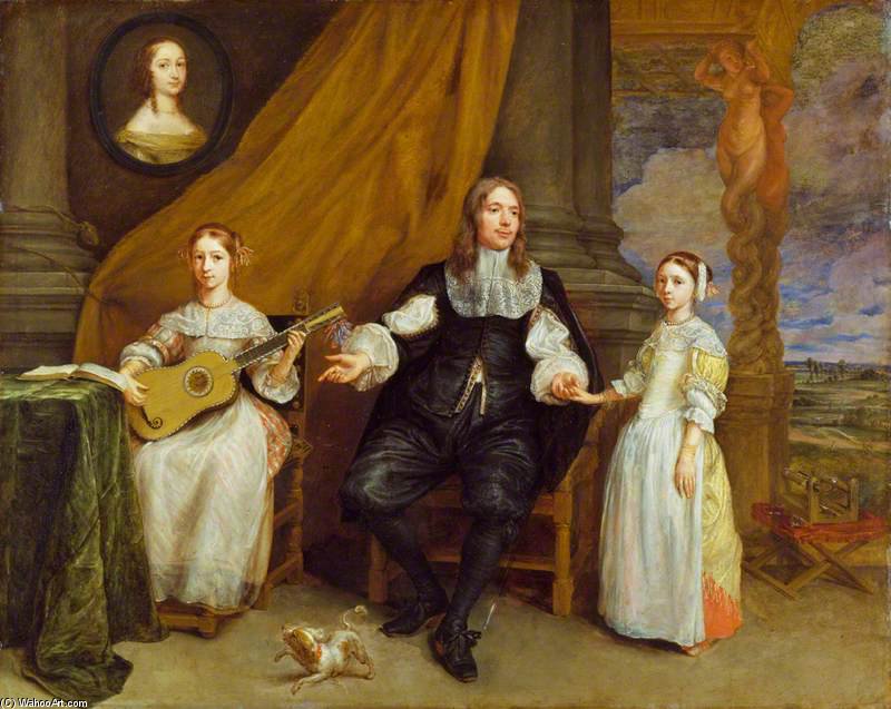 A Gentleman With His Two Daughters — Gonzales Coques