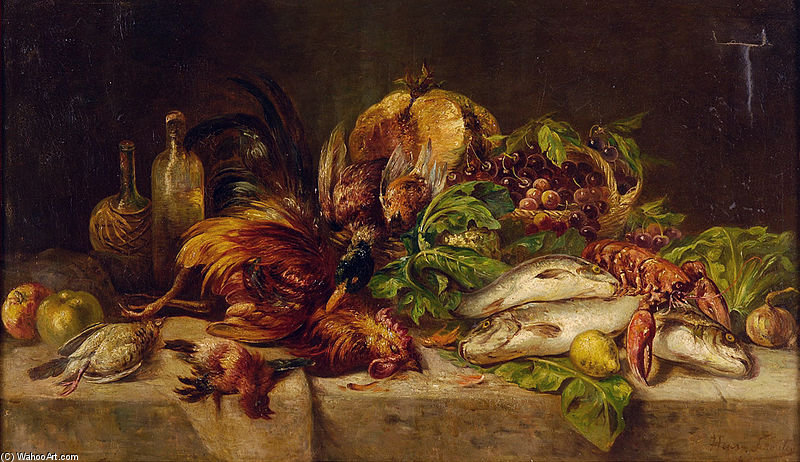 Jagdstilleben. Signiert. Öl Auf Leinwand — Henry Schouten