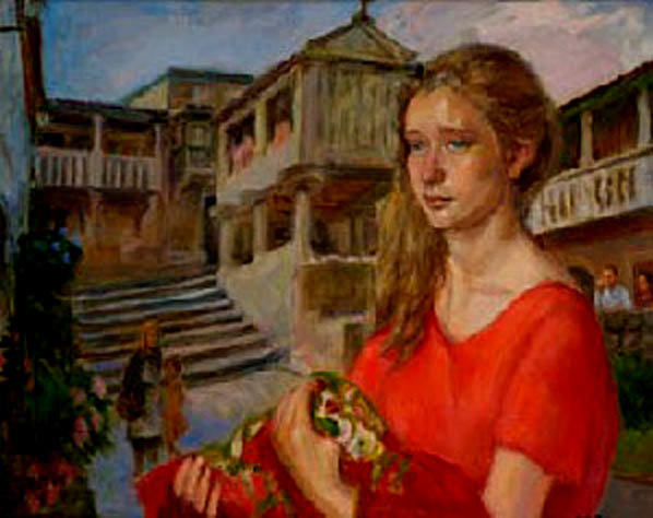 Mujer Con Vestido Rojo — Fernando Álvarez De Sotomayor