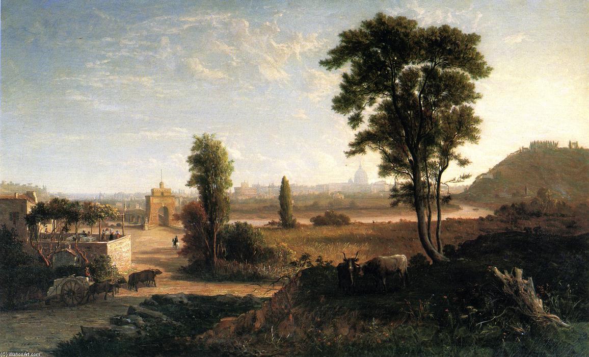 Near Sunset - View Of Rome From Porte Molte — George Loring Brown