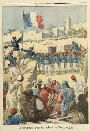 The Raising Of The French Flag At Timbuktu — Frederic Theodore Lix