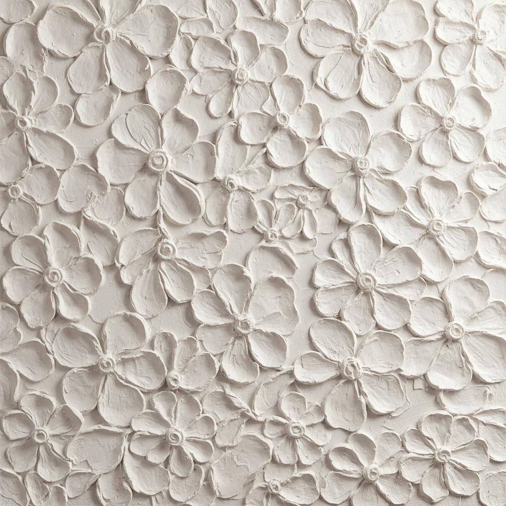 Ethereal Monochromatic Relief: An Infinite Tapestry Of Sculptural Bone And Cream Petals — David Moreau