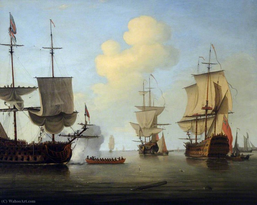 Shipping Scene With A Laden Man O' War — Пётр Монами