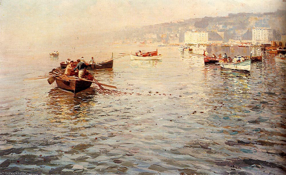 Fishing Vessels Off A Coast — Attilio Pratella