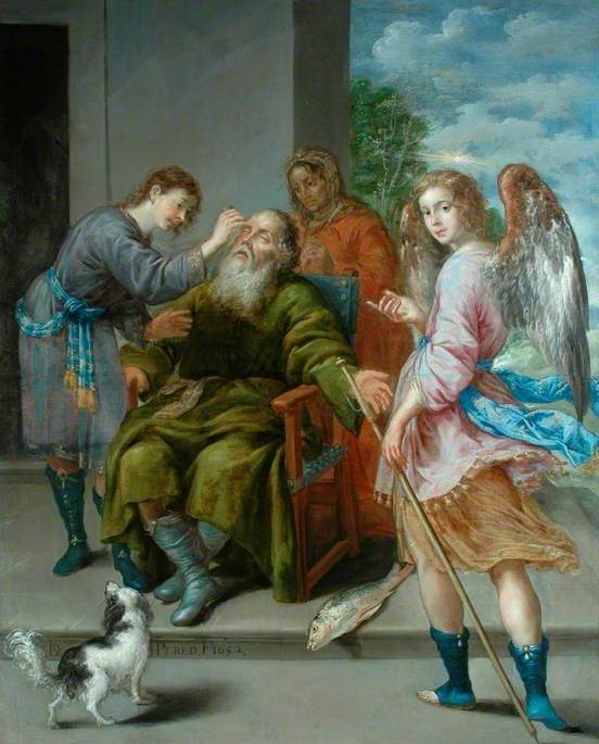 Tobias Restoring His Father's Sight — Antonio Pereda Y Salgado