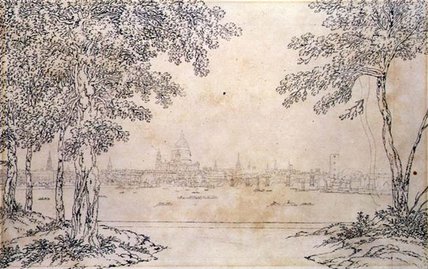 Distant View Of St. Paul's And Blackfriars Bridge — Joseph Farington