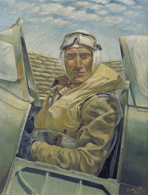 Air Vice Marshal Sir Keith Park (1892–1975), Kbe, Cb, Mc, Dfc, Air Officer Commanding Malta In His Plane — Leslie Cole