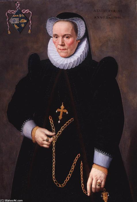 Portrait Of Catherine Van Damme, Wife Of François De Groote — Frans The Younger Pourbus