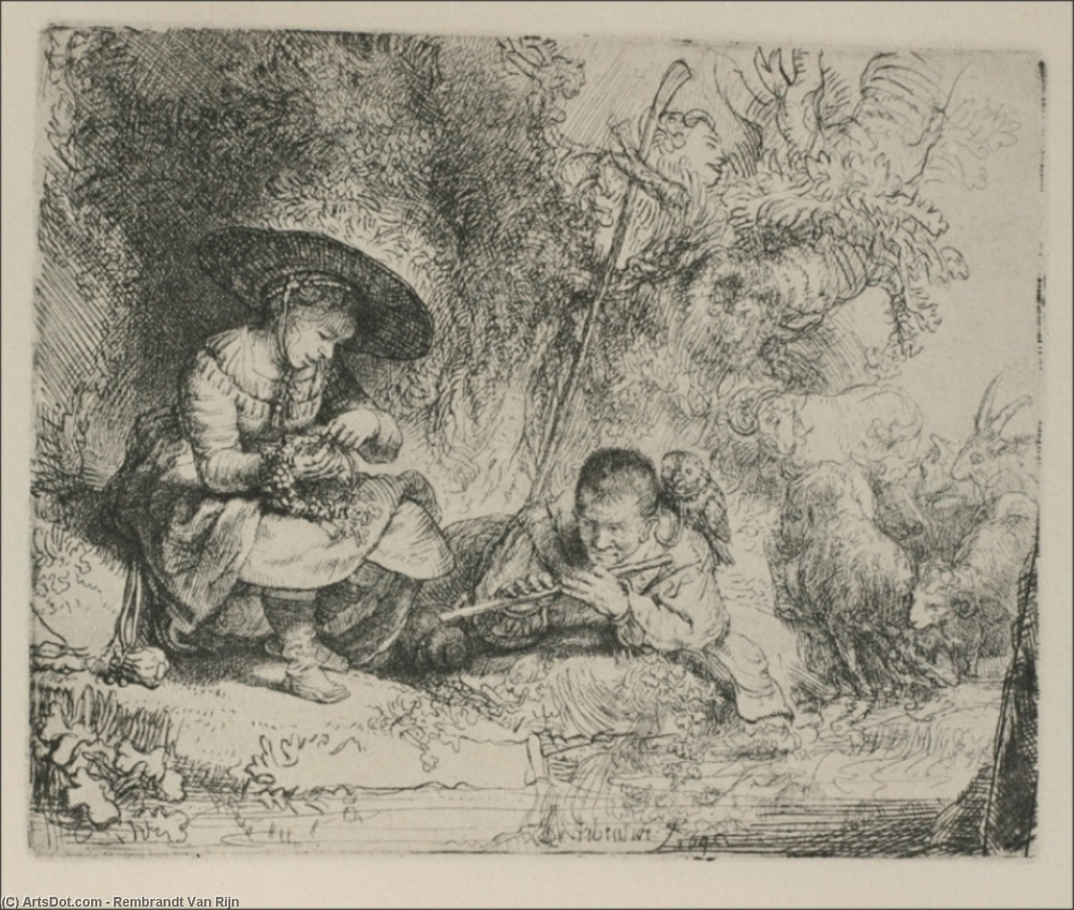The Flute Player — Rembrandt Van Rijn