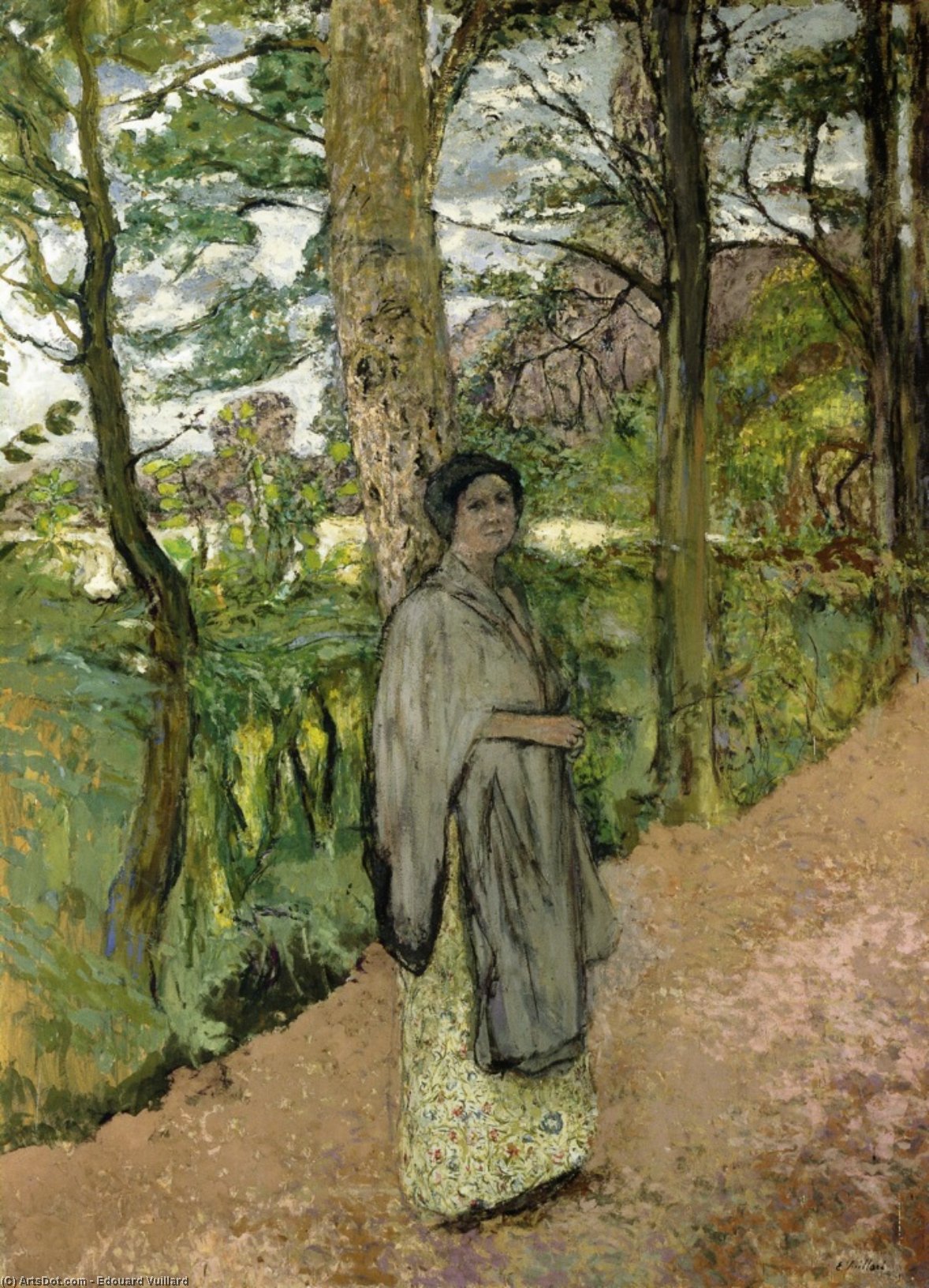 Woman In Grey In A Lane — Jean-édouard Vuillard