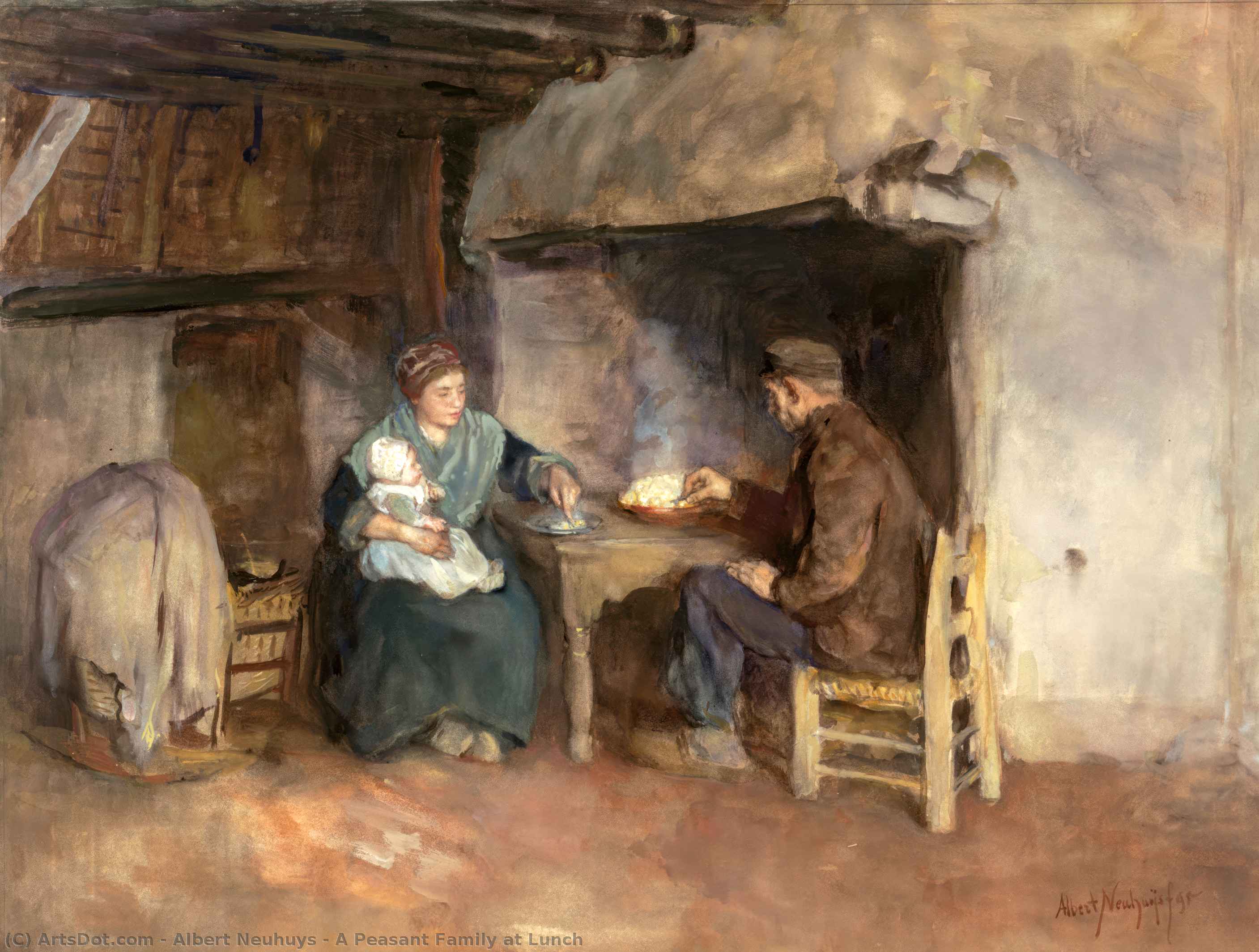 A Peasant Family At Lunch — Albert Neuhuys