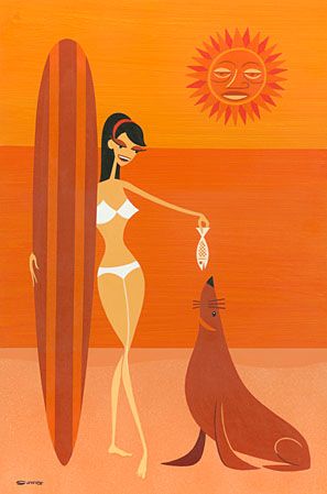 Orange Sun — Josh Agle (shag)