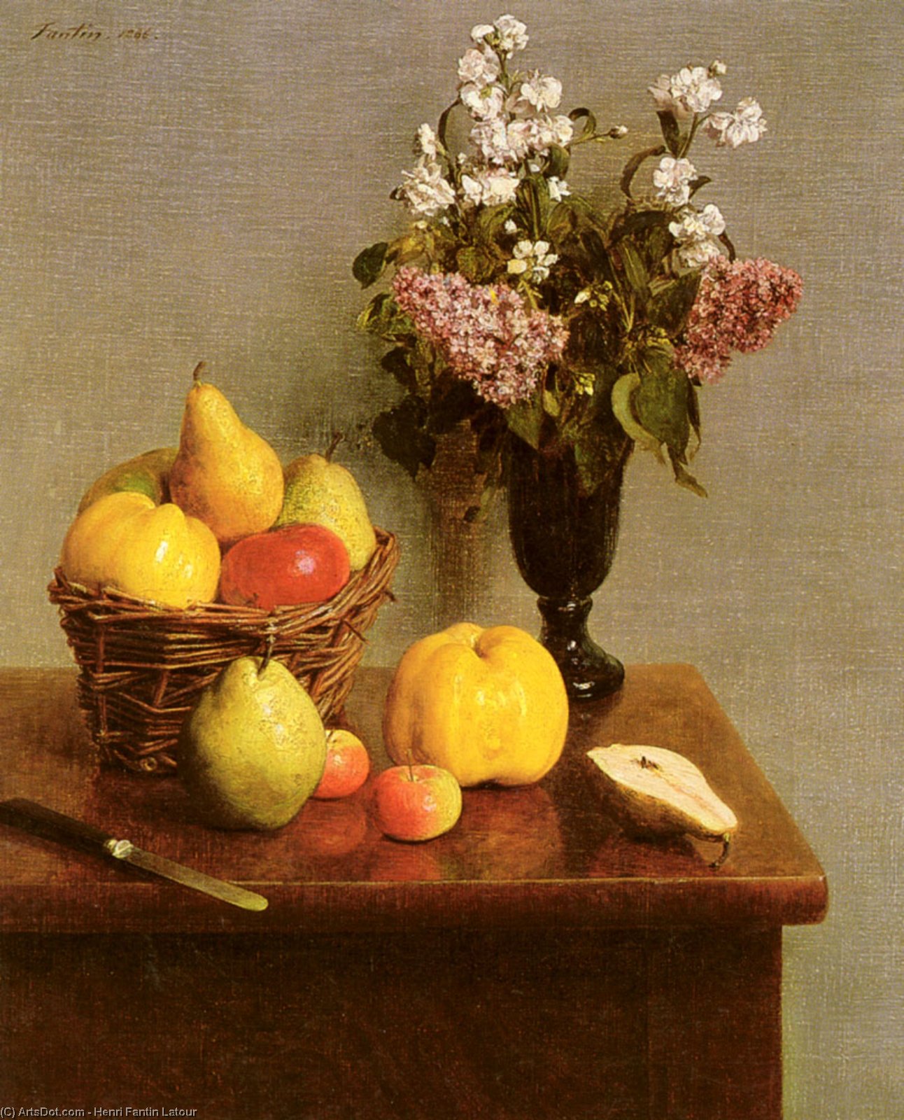 Still Life With Flowers And Fruit — Henri Fantin-latour