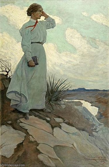 Louise Loved To Climb To The Summit On One Of The Barren Hills Flanking The River And Stand There While The Wind Blew — N.c. Wyeth