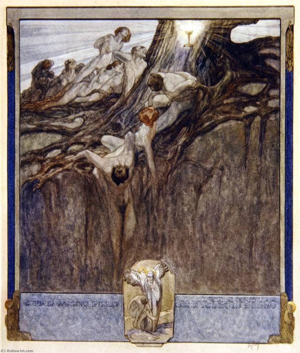 Illustration From Dante's 'divine Comedy', Paradise, Canto Iv — Franz Von Bayros