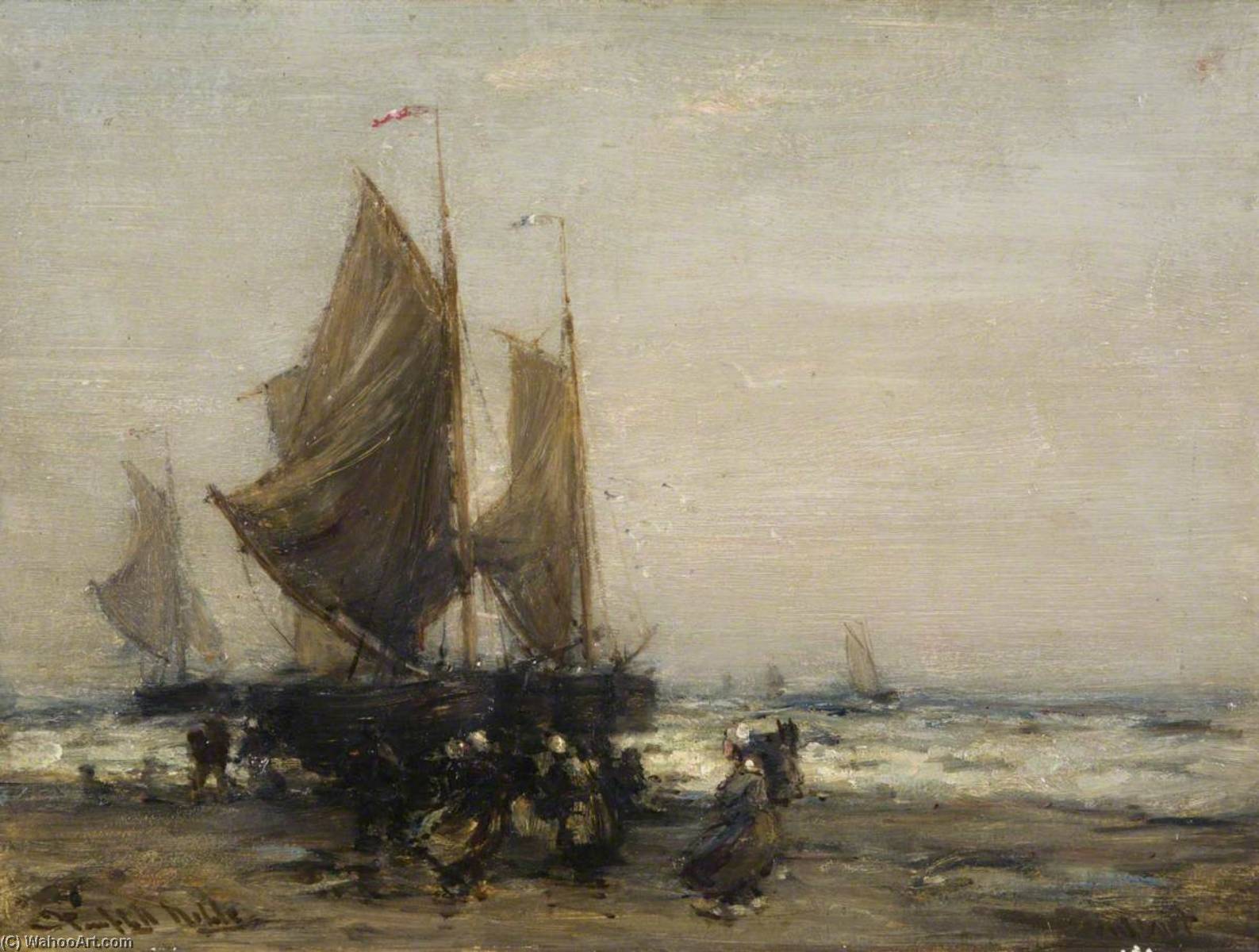 A Grey Day With Dutch Fishing Boats — James Campbell Noble