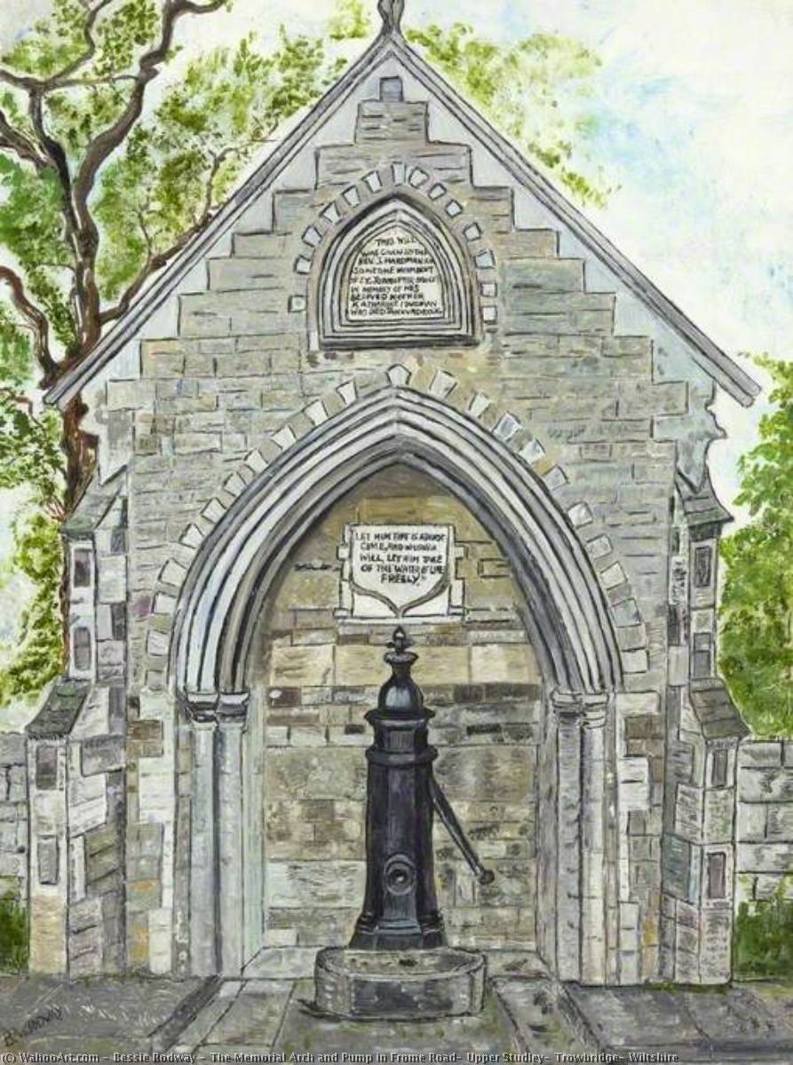 The Memorial Arch And Pump In Frome Road, Upper Studley, Trowbridge, Wiltshire — Bessie Rodway