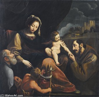 Sacra Famiglia Con San Giovannino E San Francesco — Alessandro Tiarini