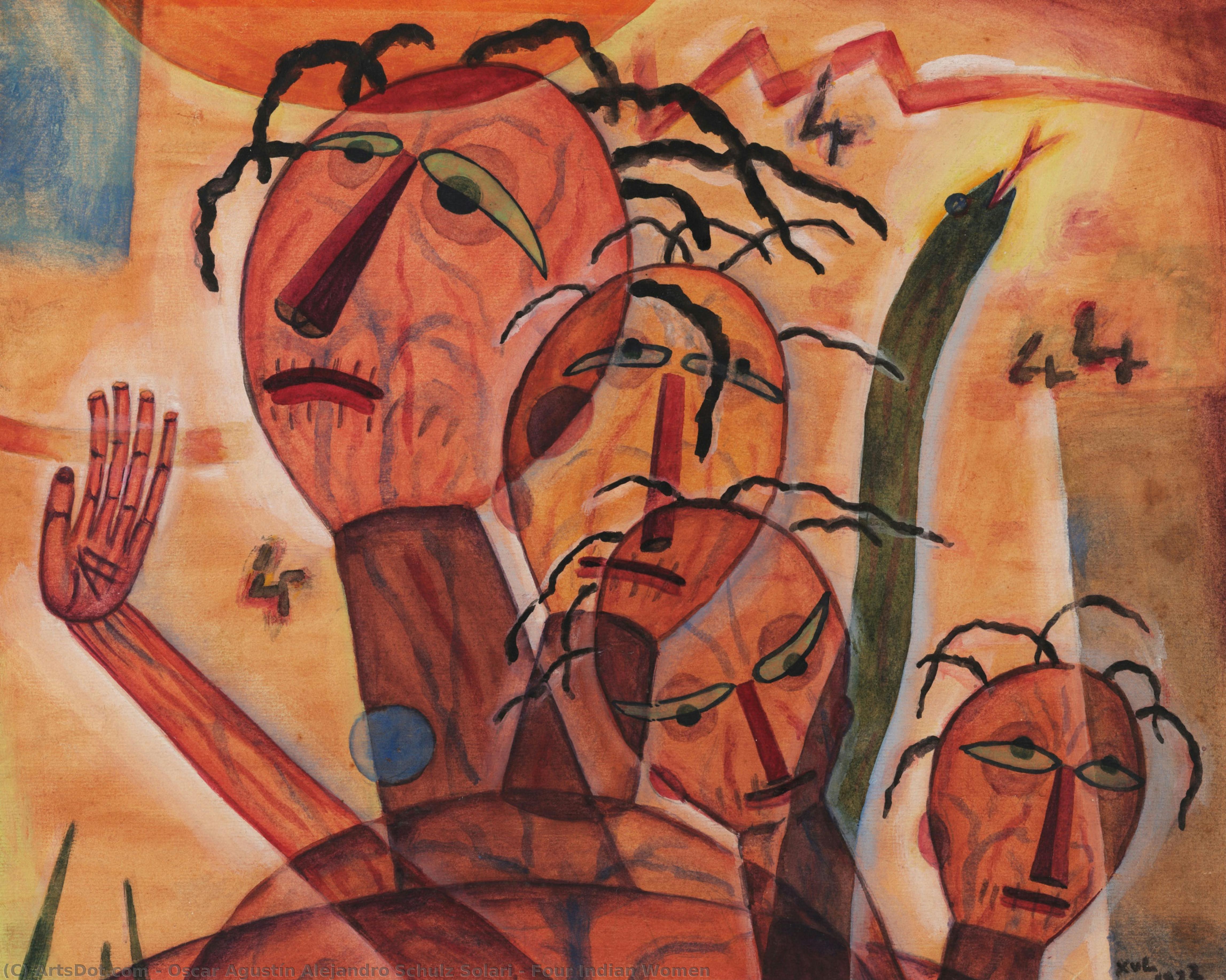 Four Indian Women — Xul Solar