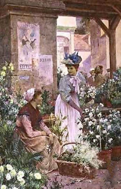 The Flower Market Boulogne — Arthur Augustus Ii Glendening