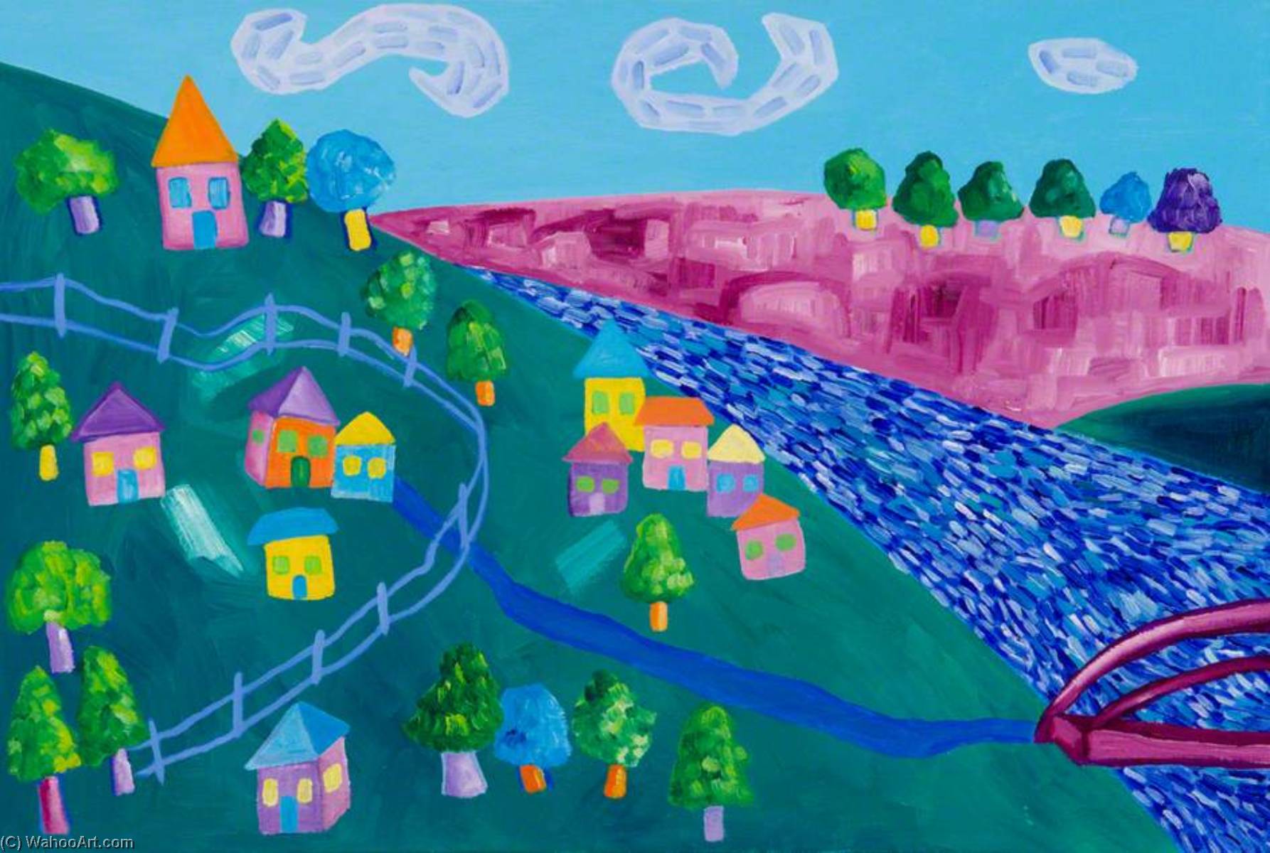 Pink River Valley (triptych, Right Panel) — Wendy Mcarthur