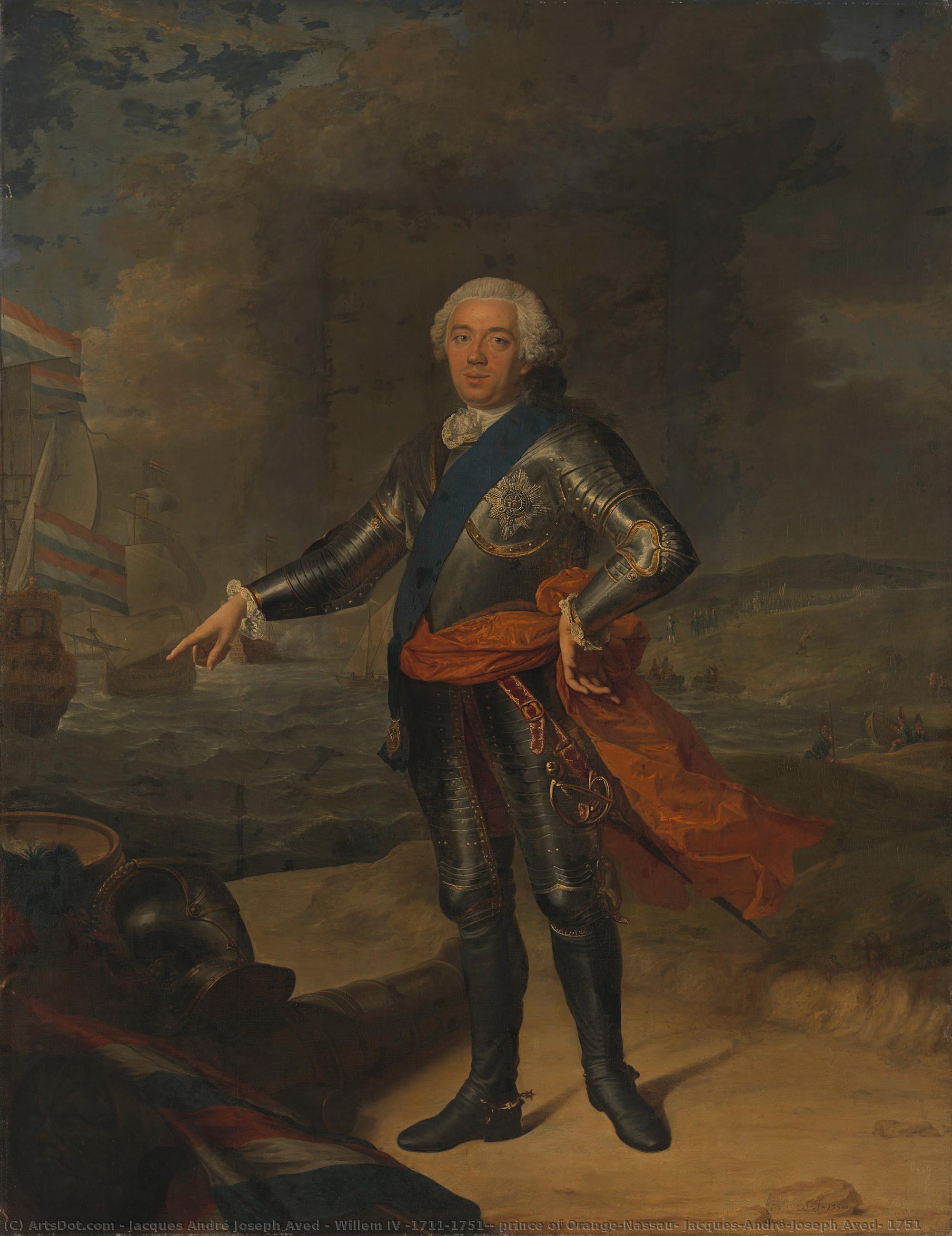 Willem Iv (1711-1751), Prince Of Orange-nassau, Jacques-andré-joseph Aved, 1751 — Jacques André Joseph Aved