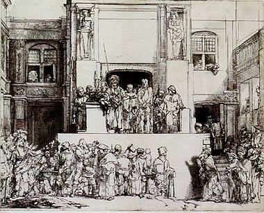 Christ Presented To The People - Oblong Plate, - (165) — Rembrandt Van Rijn