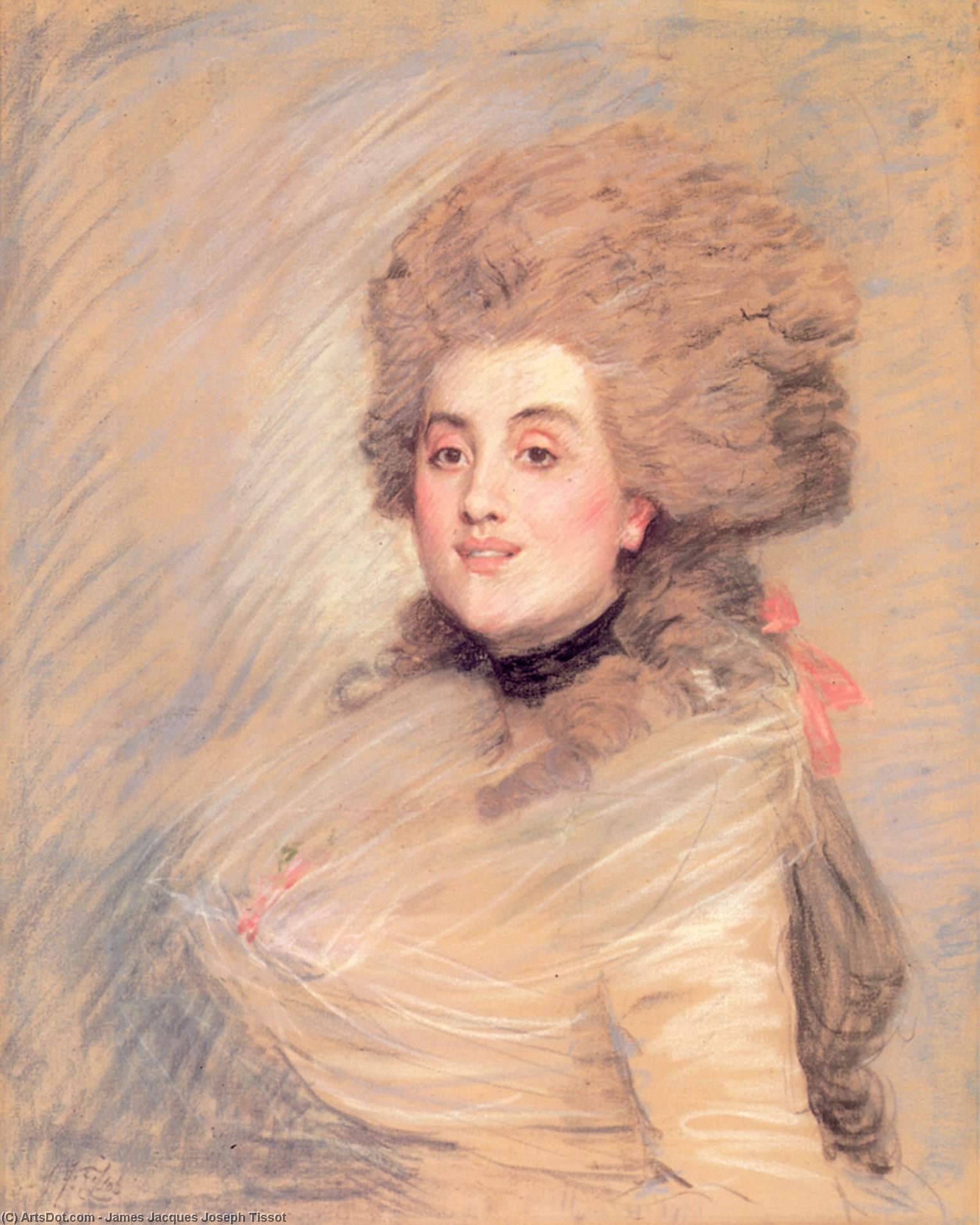Portrait Of An Actress In Eighteenth Century Dress — Jacques Joseph Tissot