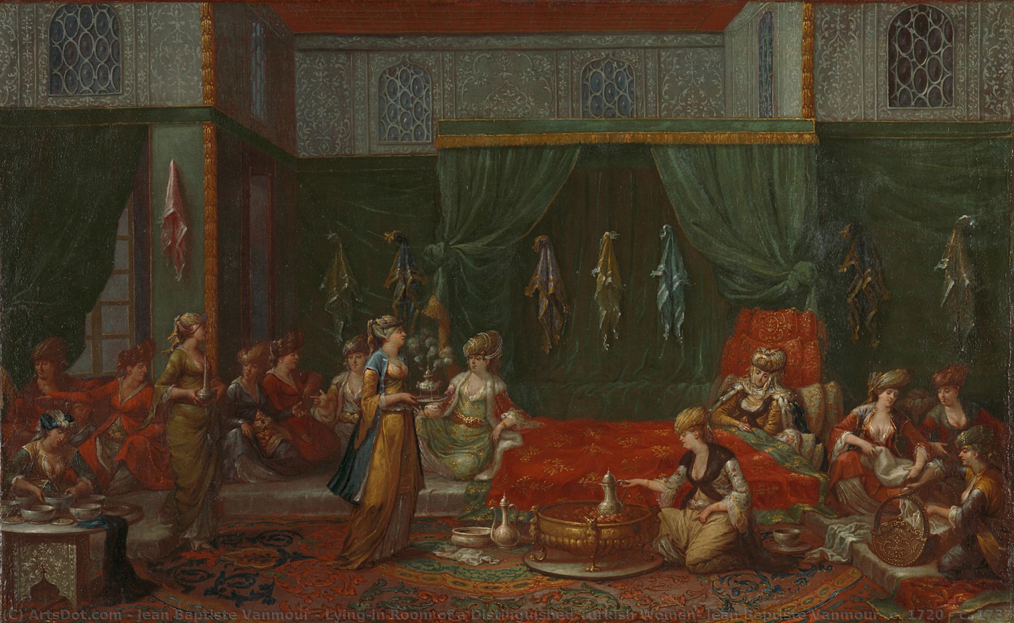 Lying-in Room Of A Distinguished Turkish Woman, Jean Baptiste Vanmour, C. 1720 - C. 1737 — Jean Baptiste Vanmour