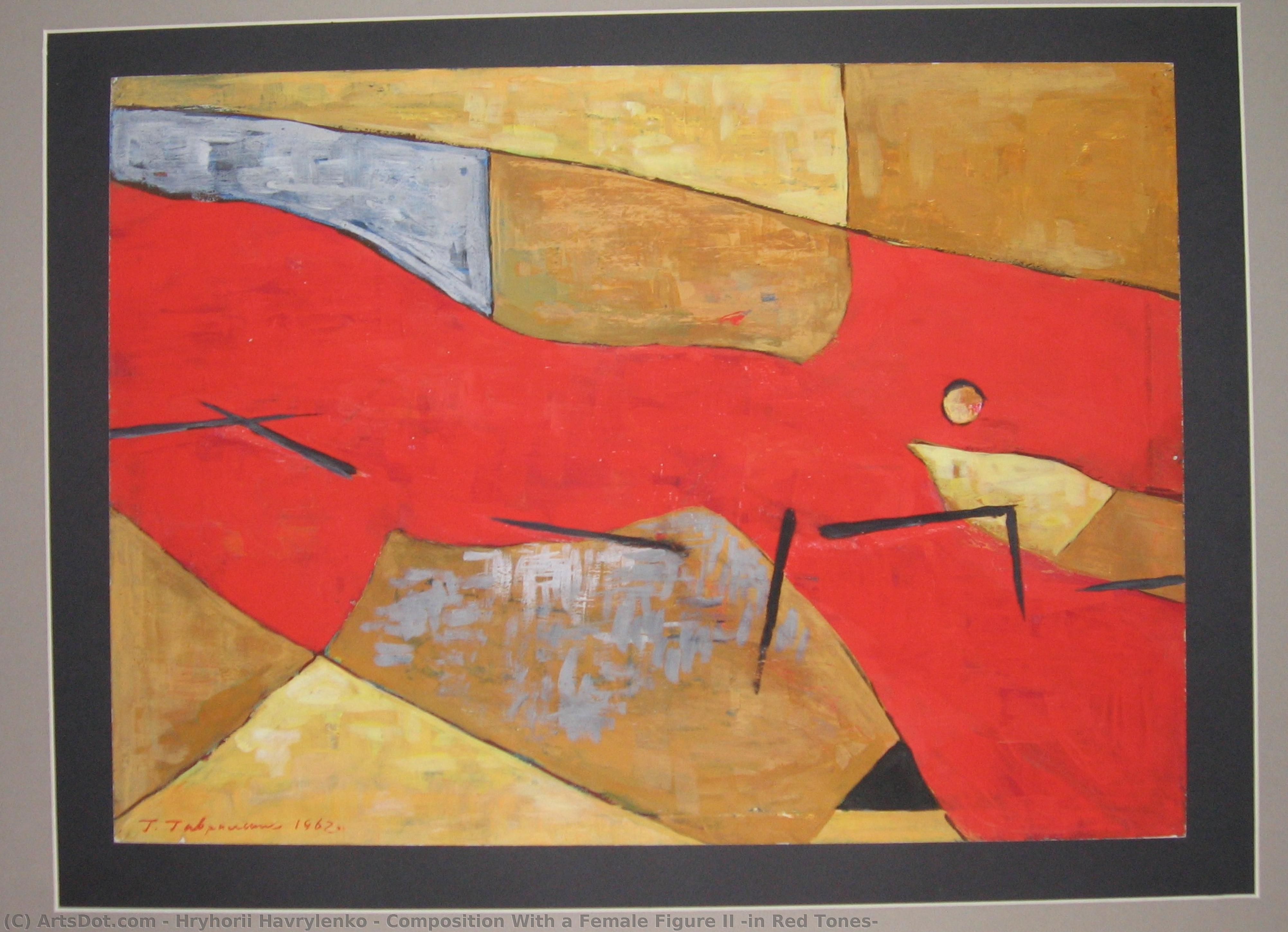 Composition With A Female Figure Ii (in Red Tones) — Hryhorii Havrylenko