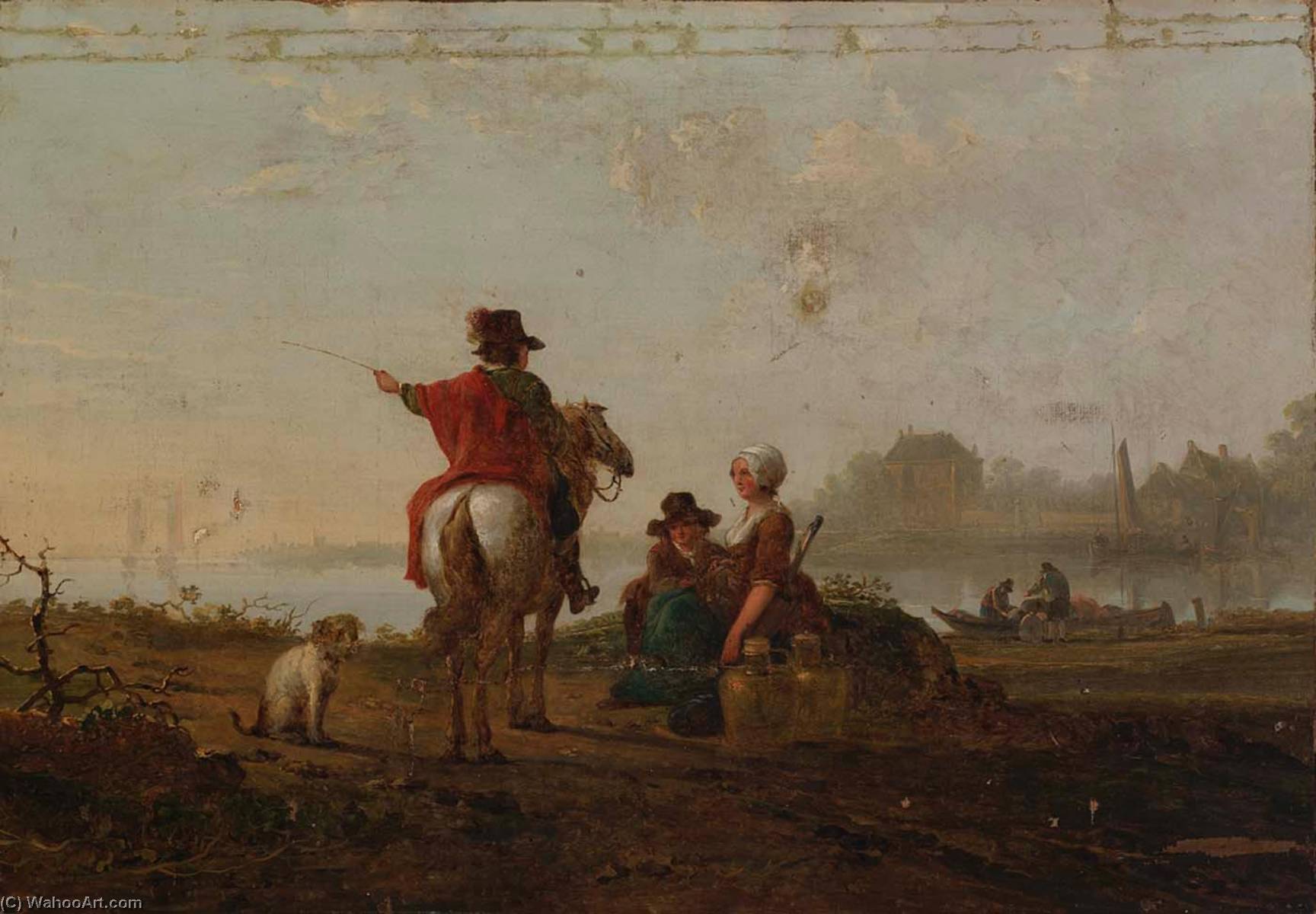 Dutch Landscape With Figures — Якоб Ван Стрий