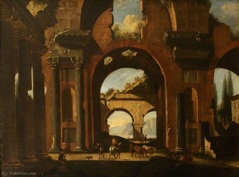 A Capriccio Of Classical Ruins With Figures — Viviano Codazzi