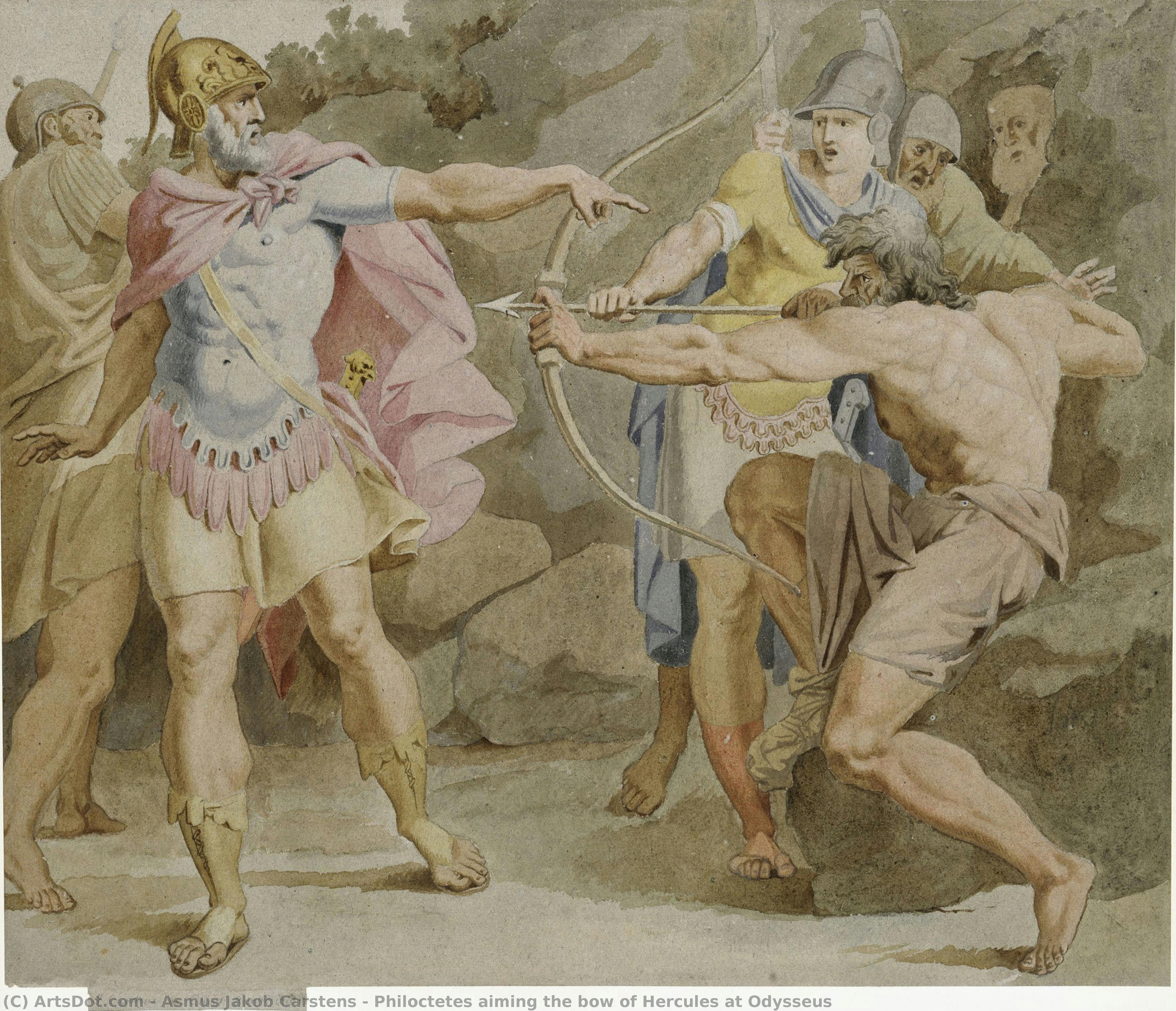 Philoctetes Aiming The Bow Of Hercules At Odysseus — Asmus Jakob Carstens