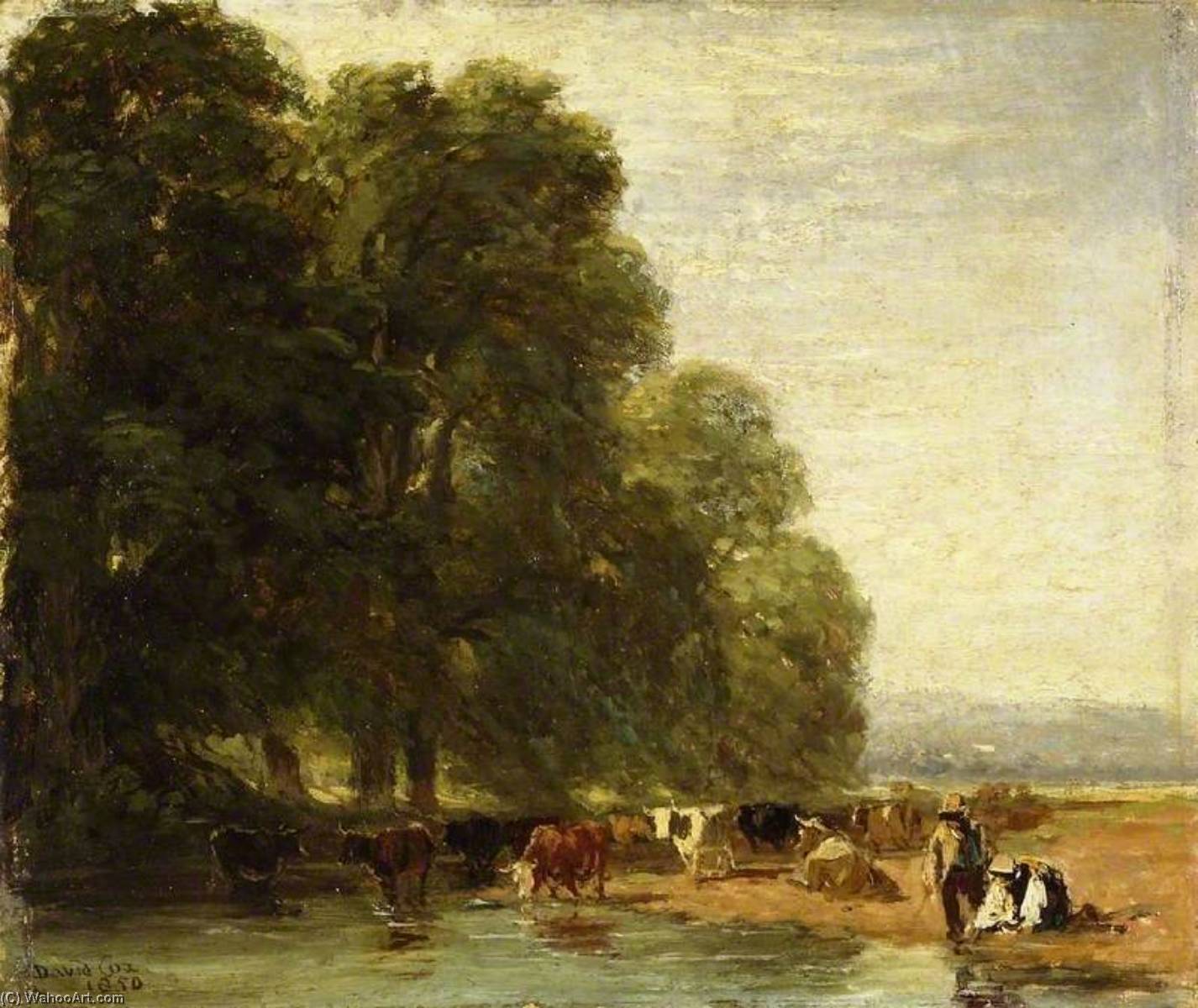 Landscape With Cattle By A Pool — David Cox The Elder