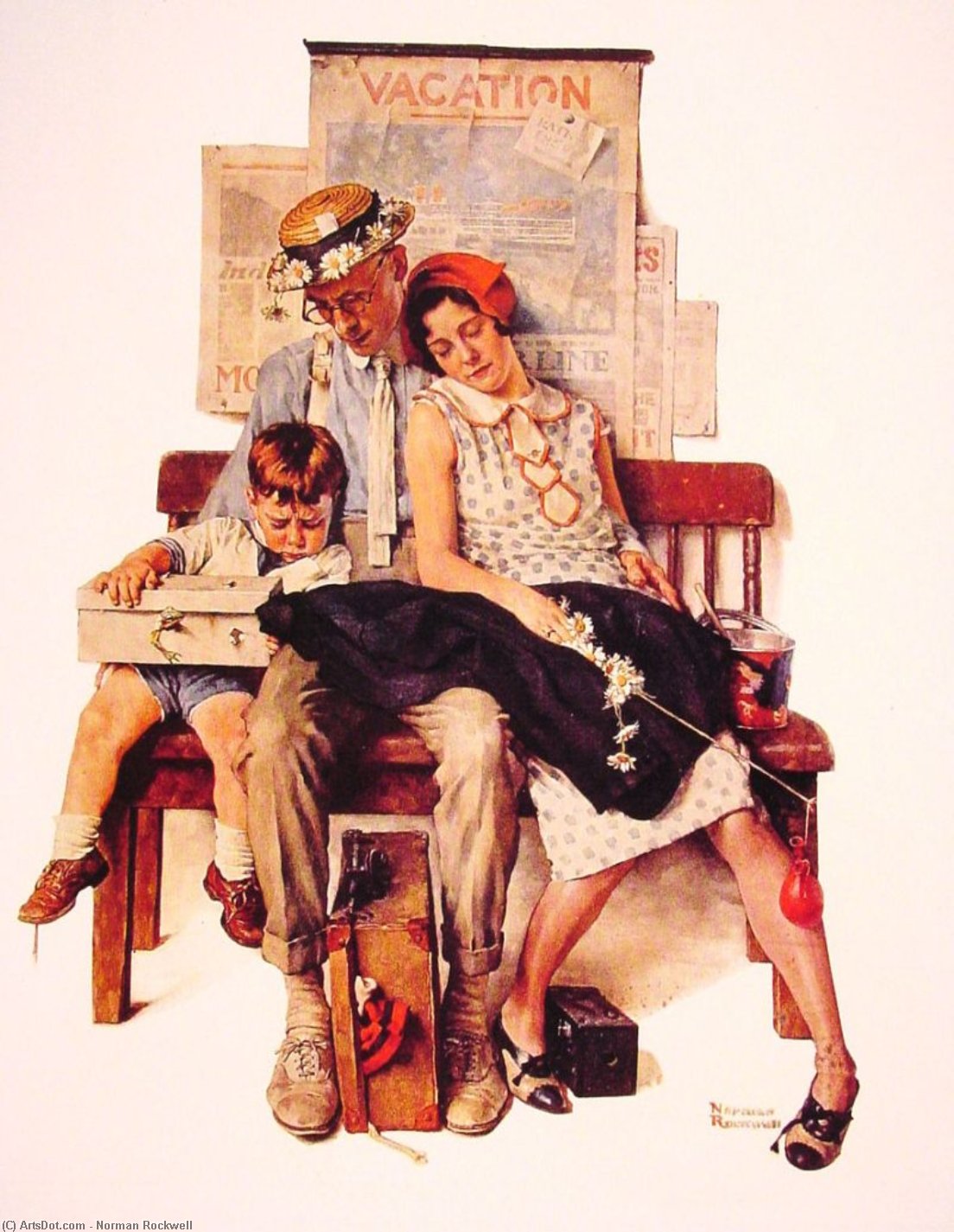 Family Home From Vacation — Norman Rockwell